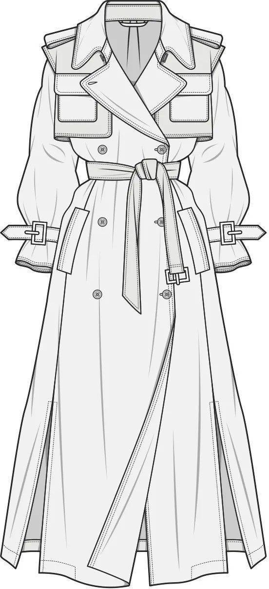 风衣款式图素材合集_处理_侵权_星标