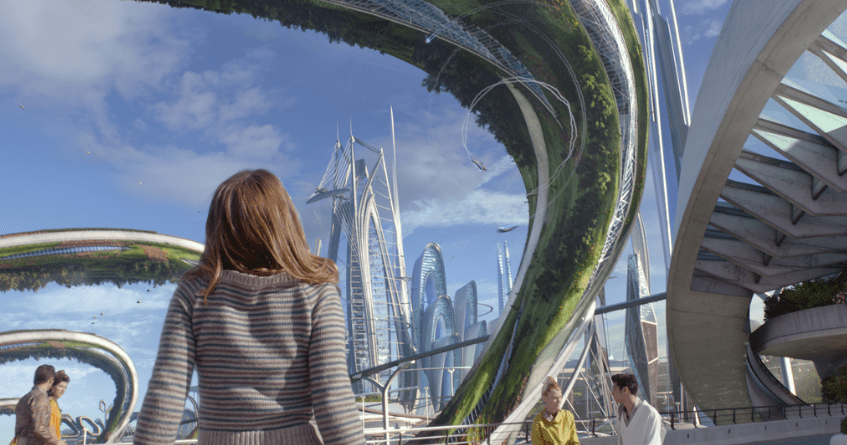 《少数派报告》里的磁悬浮城市交通系统:细长高耸的摩天大厦,巨型架空