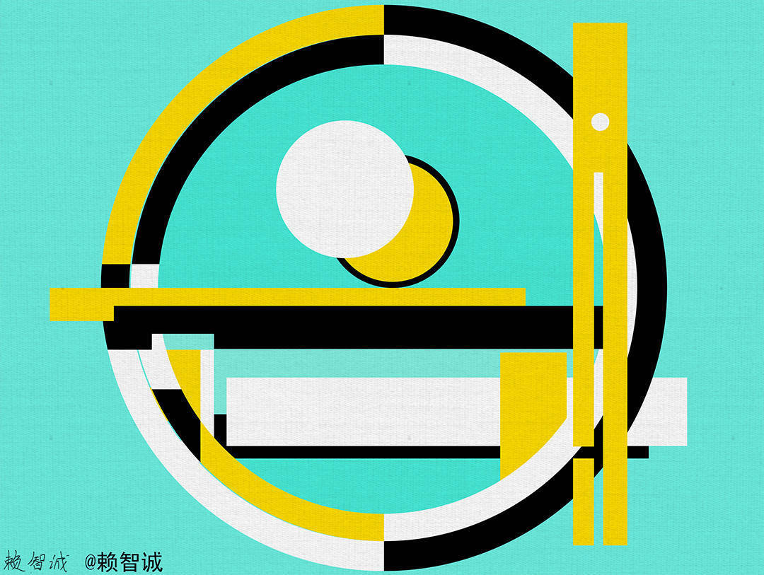 《三色阶:小提琴》,75x100cm,赖智诚(lai zhicheng)作品后现代构成