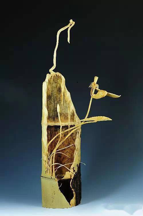 【乱石穿空】秋人竹雕:荷塘月色_艺术_创作_世界