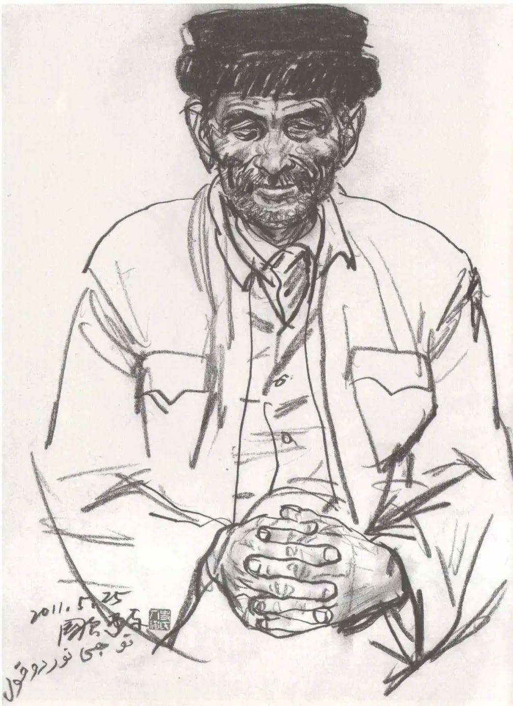 画僧史国良肖像速写100张_老头_老人_老汉