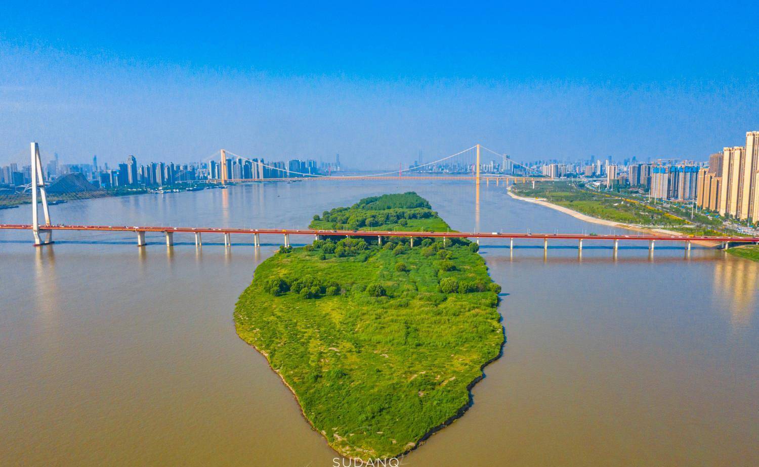 打卡白沙洲的江滩公园,建有江城最长樱花大道_景观_两江_栈桥