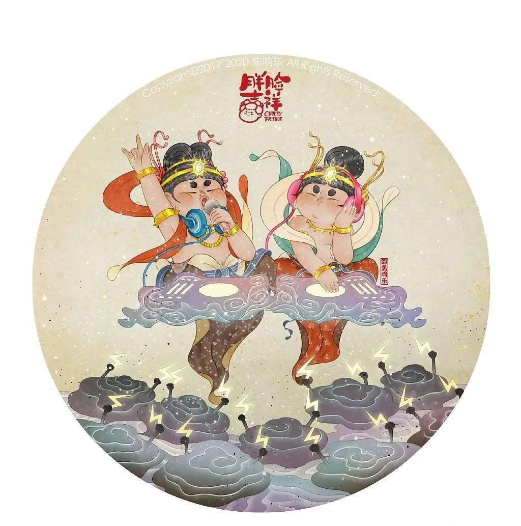 胖改唐代仕女—插画师焦响乐让"胖而美"占据你的心_飞天_人物_风格