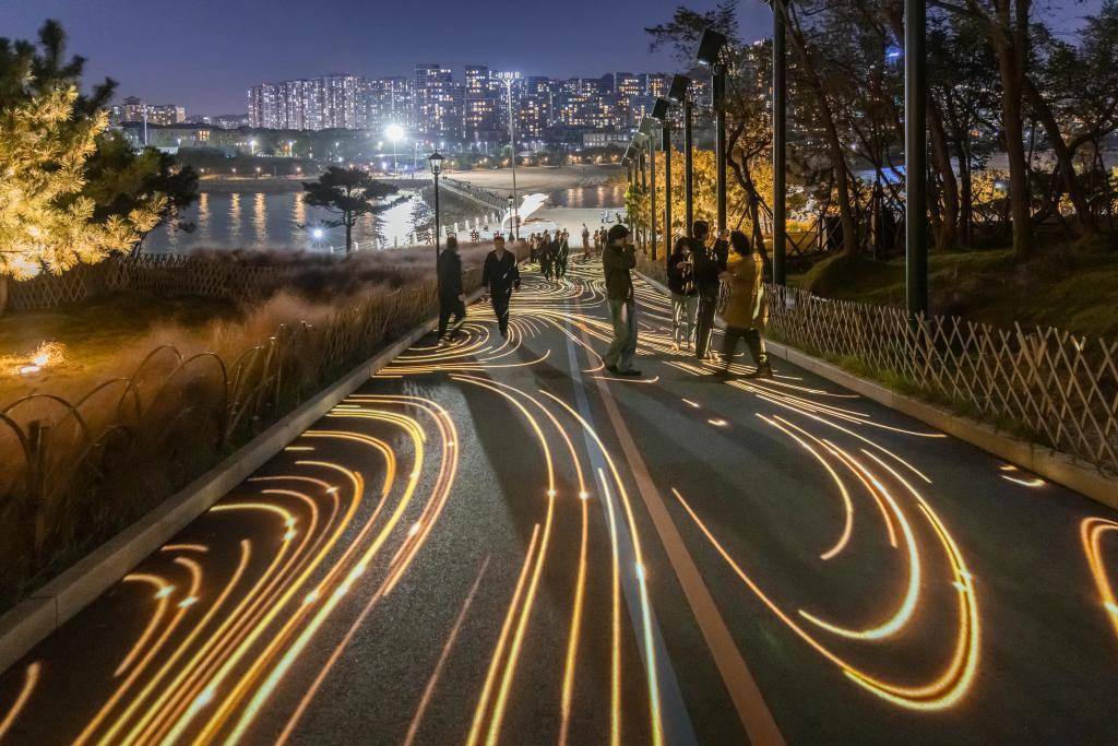 流光溢彩小麦岛_投影_景观_氛围