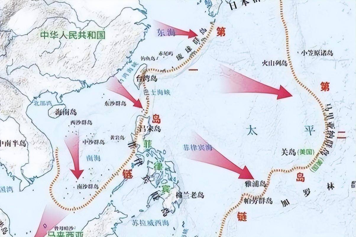 美军对三大岛链的战略定位是:第一岛链锁死中国,第二岛链作为支援第一