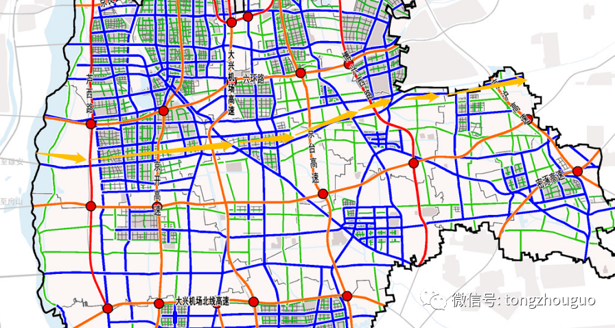 这条线路的下方,机场北线之间,房山至大兴至通州,还要修一条高速公路