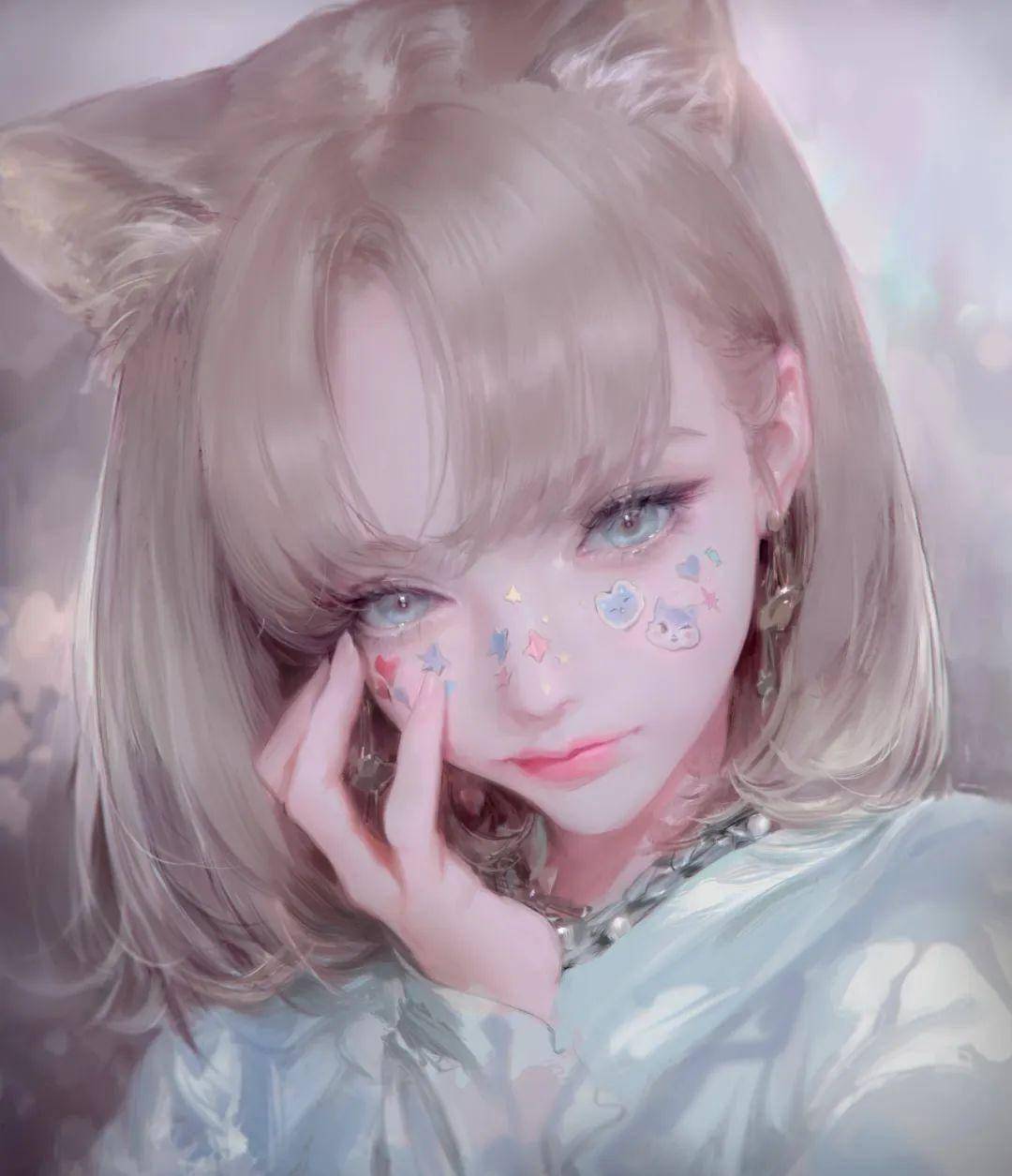 一双满载星河的眼睛:韩国画师bm的作品,看得我疯狂心动_人物_插画