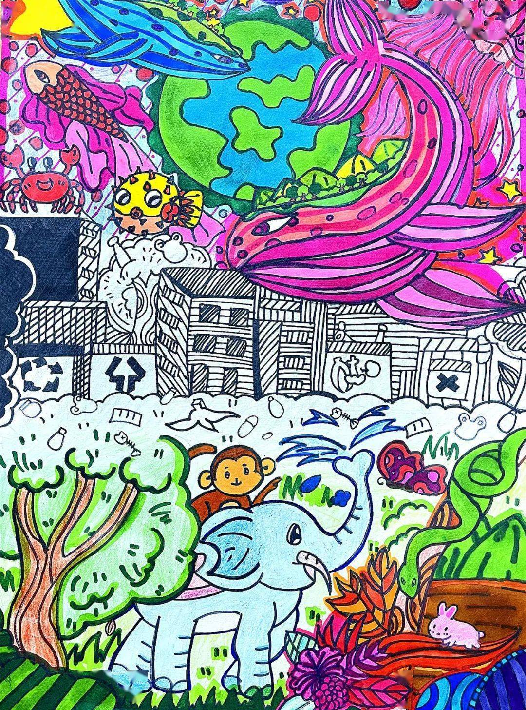 童心绘环保丨全市中小学生环保绘画大赛作品赏析(19)