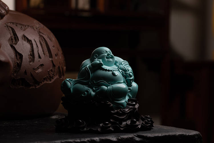绿松石弥勒佛摆件 玉雕界"侯弥勒"侯晓峰玉雕(整套)_作品_和田玉_神韵