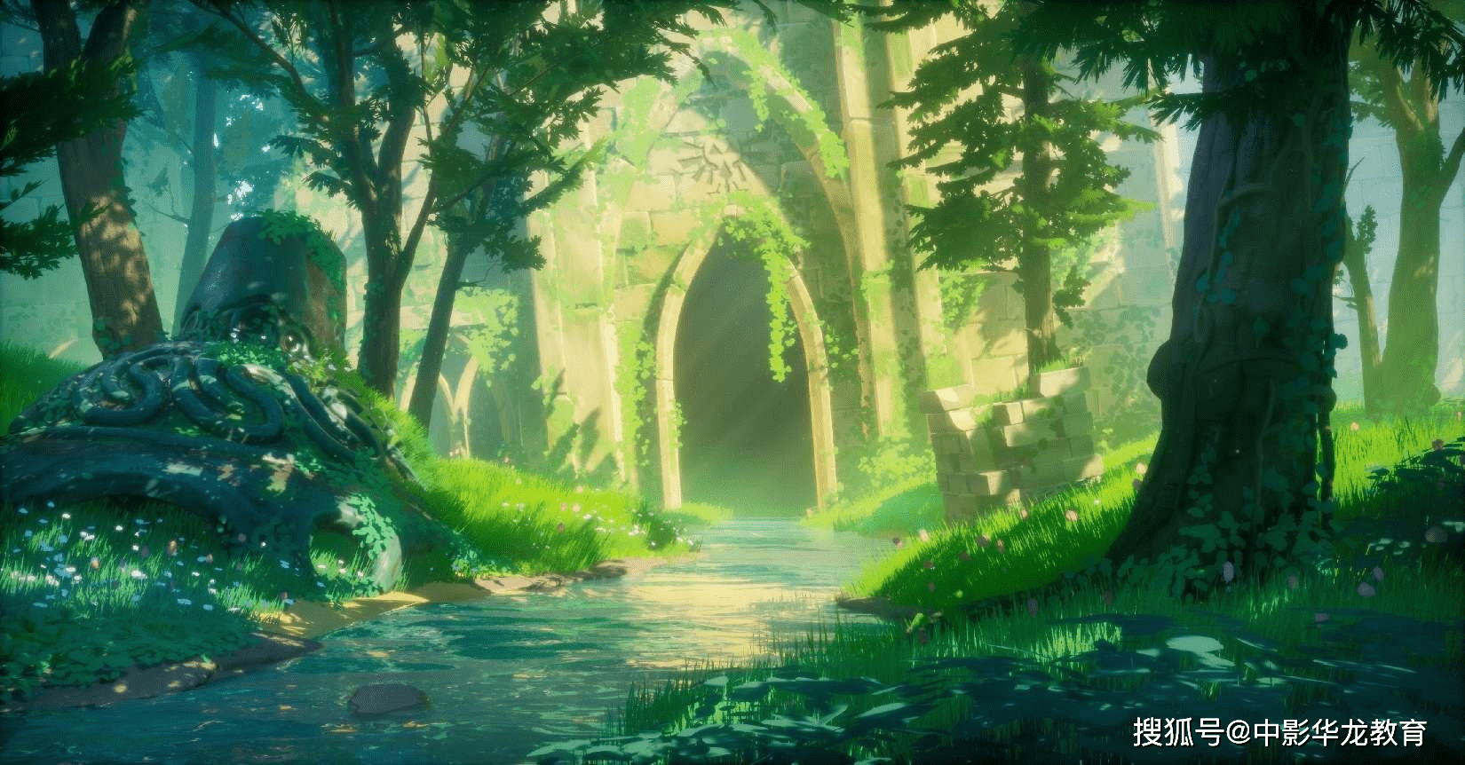 古风场景案例中国风的构成画面构成与场景搭建灯光氛围调节基本材质