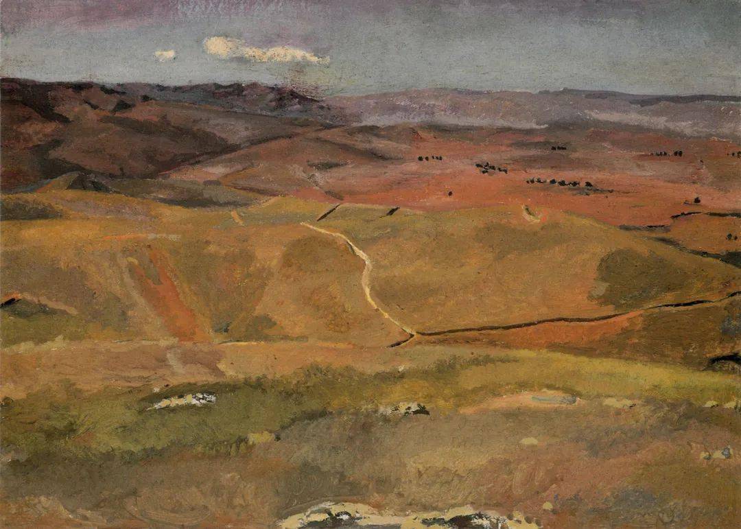 《浩特》,布面油画,156cm×130cm,2000朝戈《母亲湖》,布面油画,65