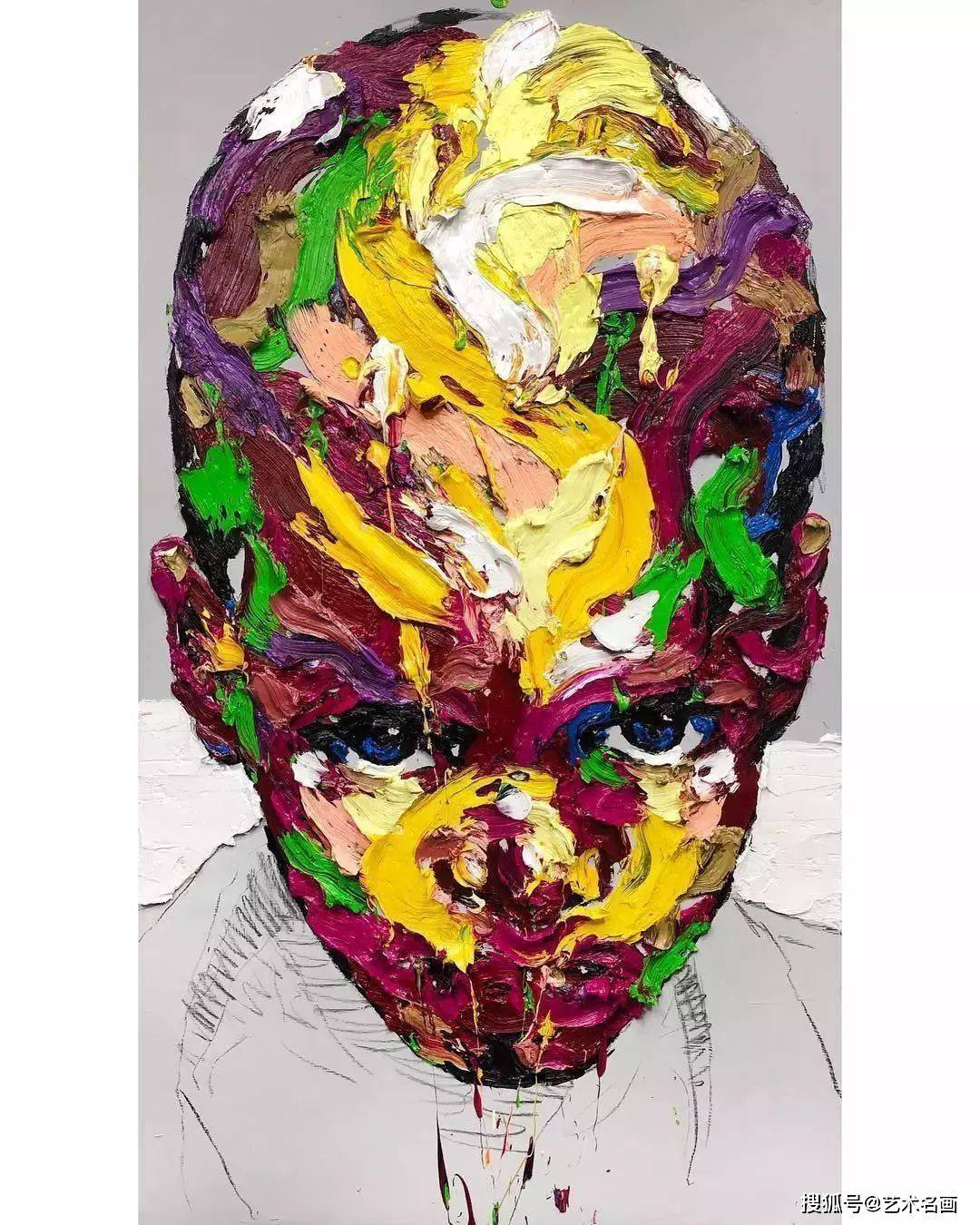 狂野又嚣张的抽象派人物肖像油画|shin kwangho_德国_来自_多多