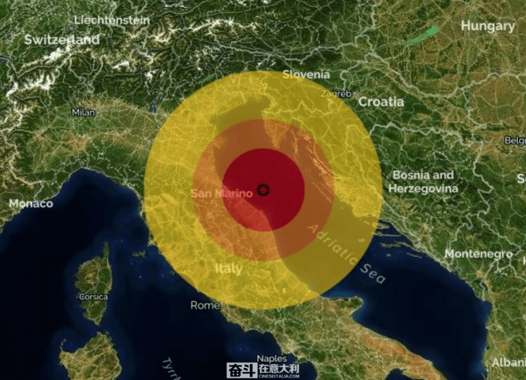 马尔凯发生5.7级地震 几乎整个意大利中部和北部都有明显震感