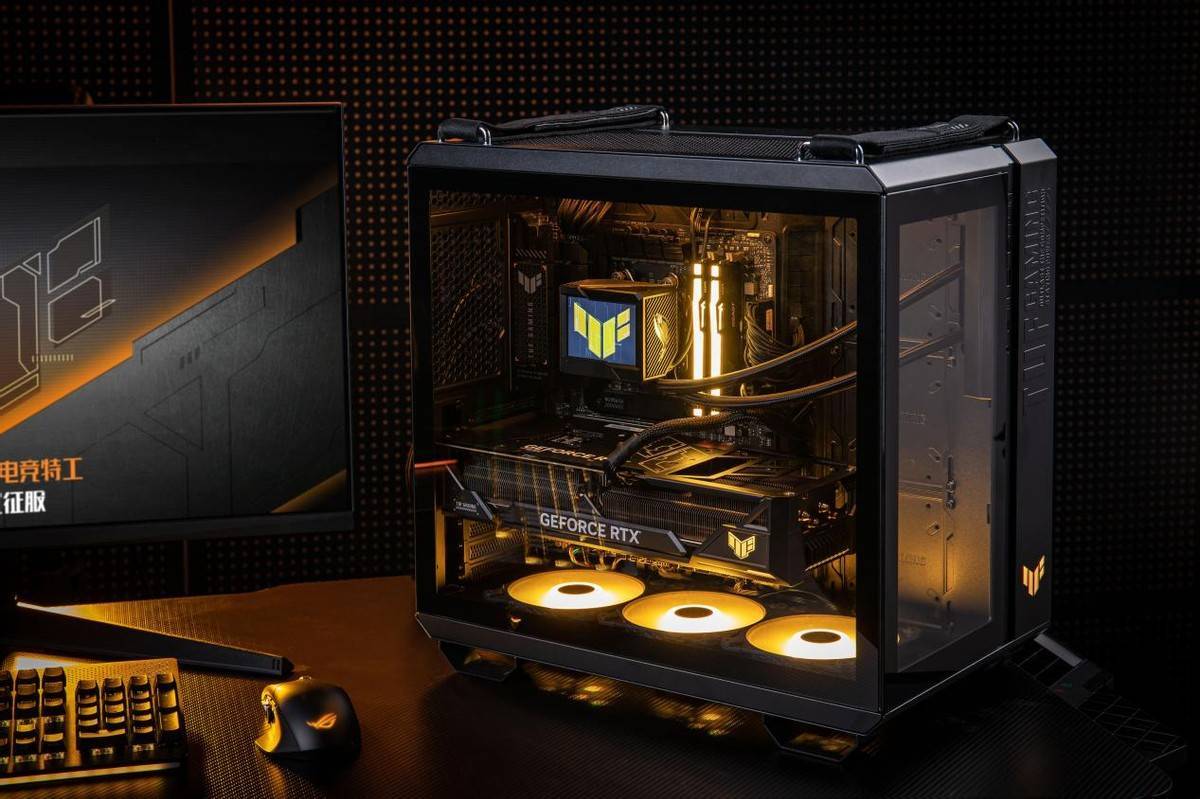 卡皇级待遇全景侧透海景房,华硕tuf全家桶装机美学_散热_风扇_设计