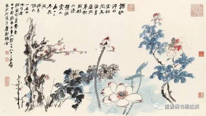 絵画　名家　張大千 　『花鳥図』　肉筆保証　中国画 花鳥図 時代物 古美術品 Yahoo!オークション -「張大千」(絵画) (美術品)の落札相場