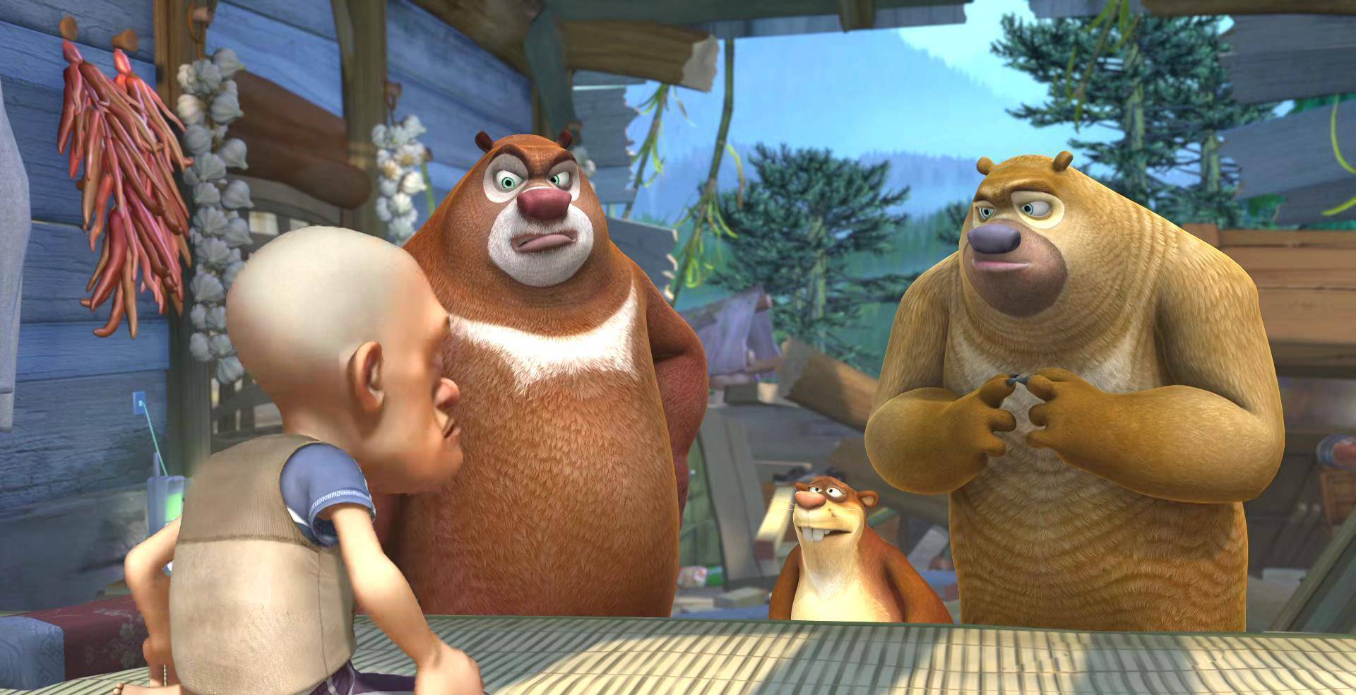 熊出没:光头强居住环境极端恶劣,难怪连熊大熊二都会同情他_因为_房子