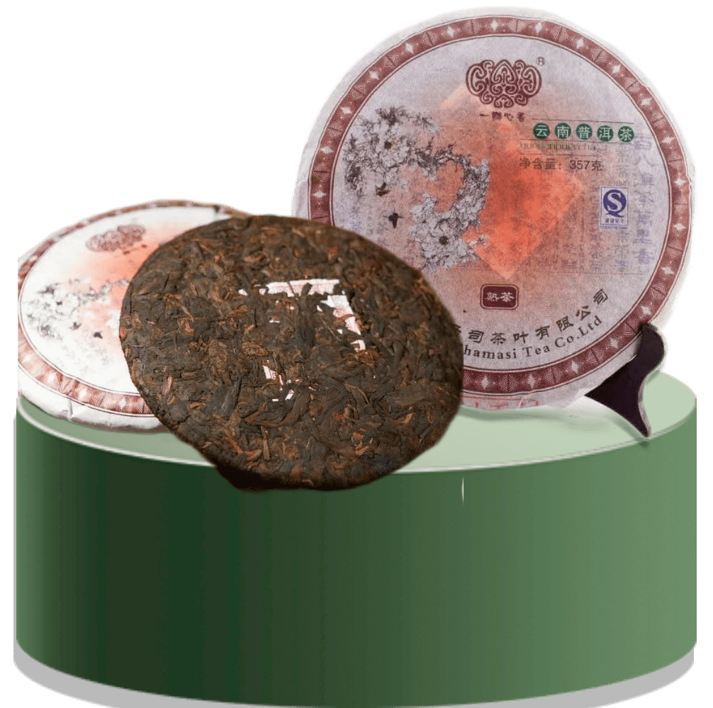 云南茶马司2007年一瓣心香乔木饼·熟茶"一瓣心香"高山乔木饼原料均为