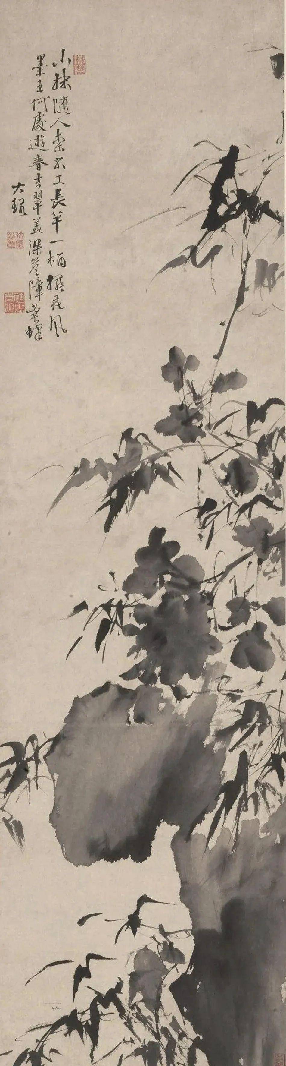 徐渭画石头,酣畅淋漓_牡丹_莫怪_竹石