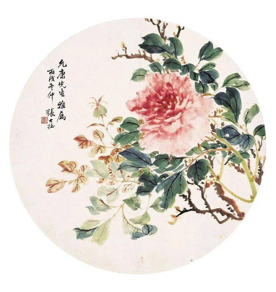 这位海派名家的小写意牡丹,清润雅致