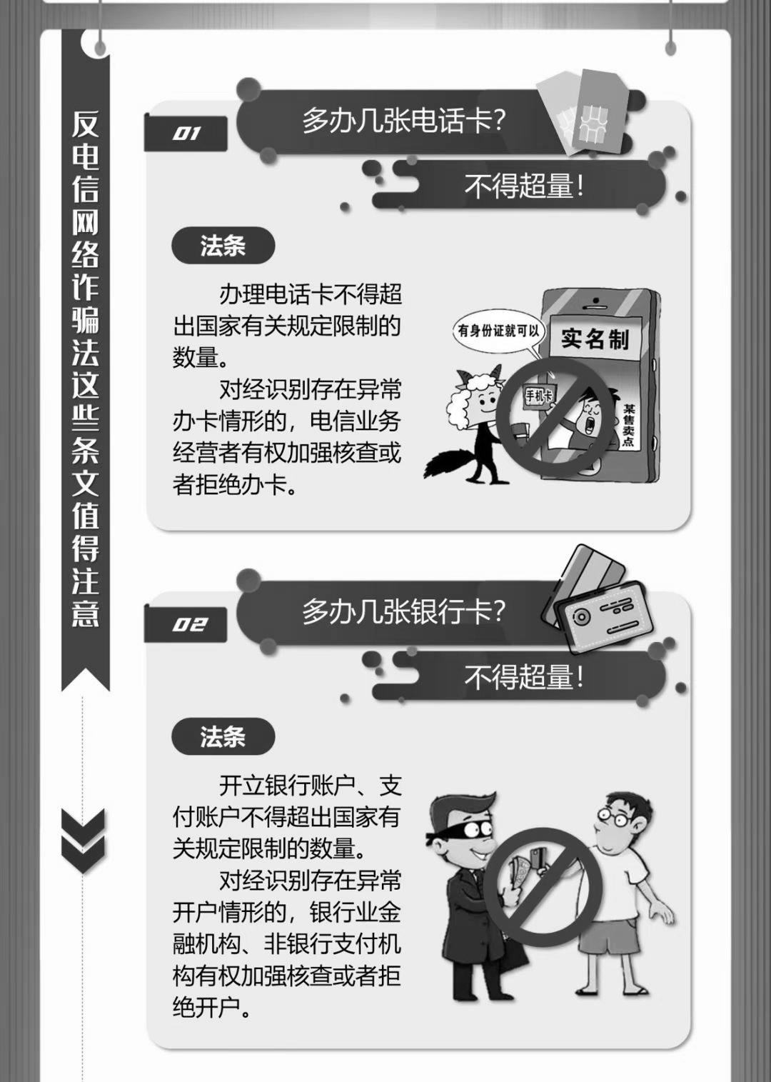 一、电话卡、银行卡办理 从根本上、制度上预防、遏制、打击电信网络诈骗这一新型犯罪的重要法律，是数字安