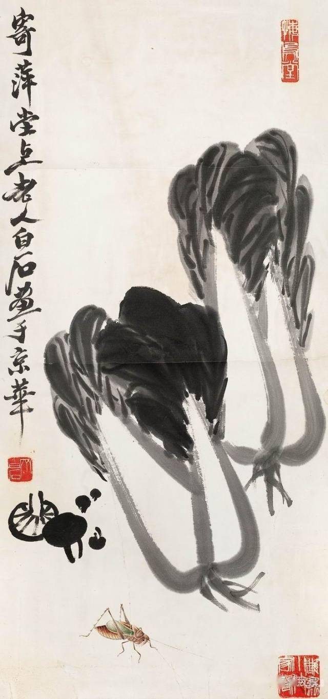 吴昌硕、张大千、齐白石笔下的萝卜白菜，比比哪位大师的更有味儿？_搜狐网