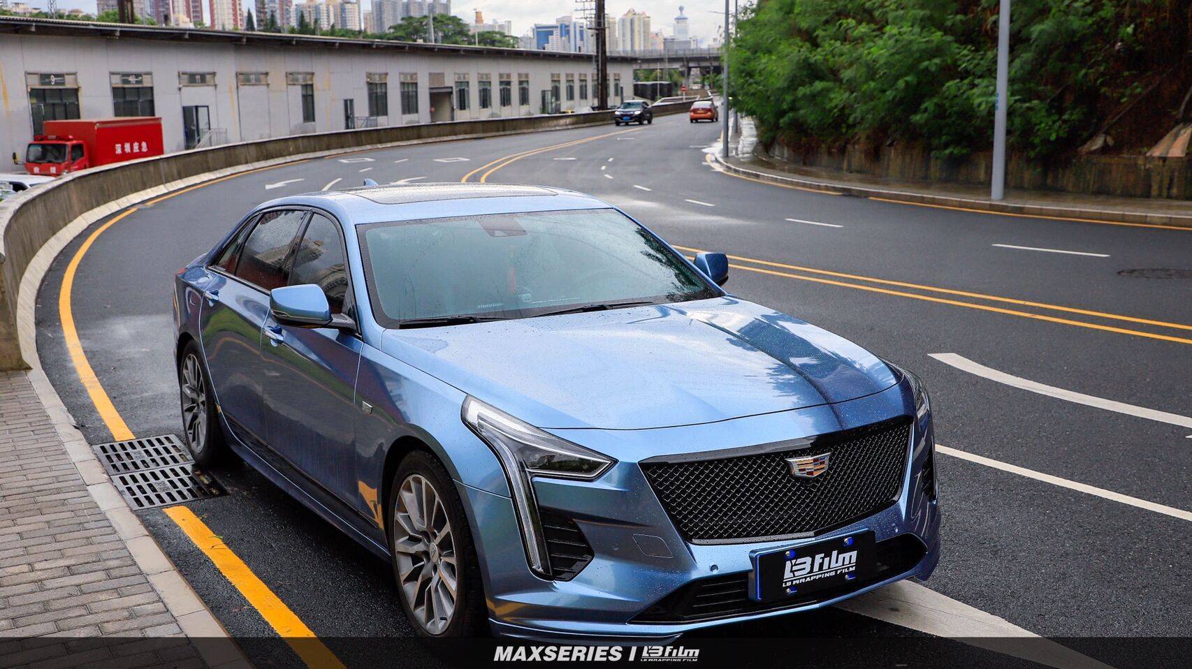 凯迪拉克ct6-lb改色膜液态金属钨蓝,沉稳大气_搜狐汽车_搜狐网