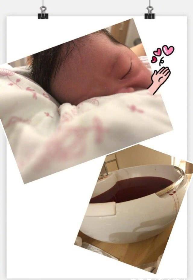 谢依霖水中产女超"猛",产后水缸鲜红,宝宝睡相可爱_妈妈_生产的_性别