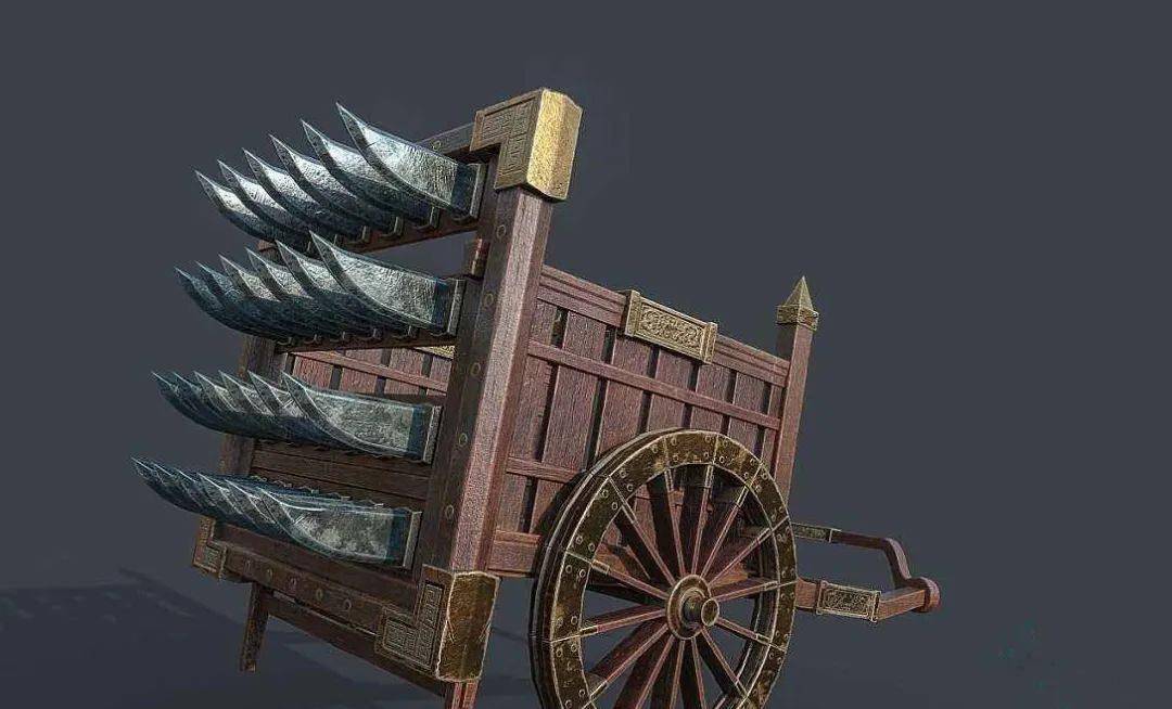 塞门刀车,看着都疼前排士兵的铠甲再厚,也经不起这一排刀的高速撞击