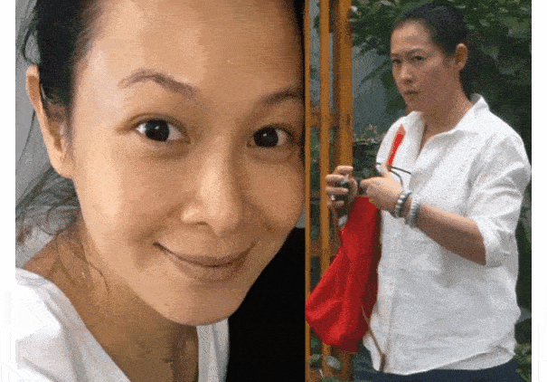 2015年刘若英高龄产子后,身材发福不说,连人都显老了一倍,那时头发大