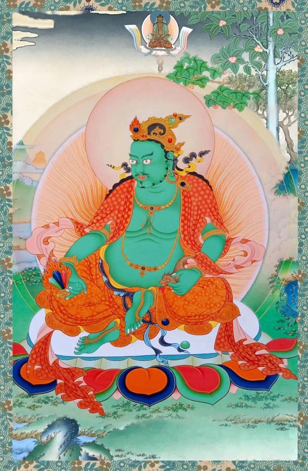 绿财神绿财神——西方无量光明佛,藏名是占巴拉沃波.