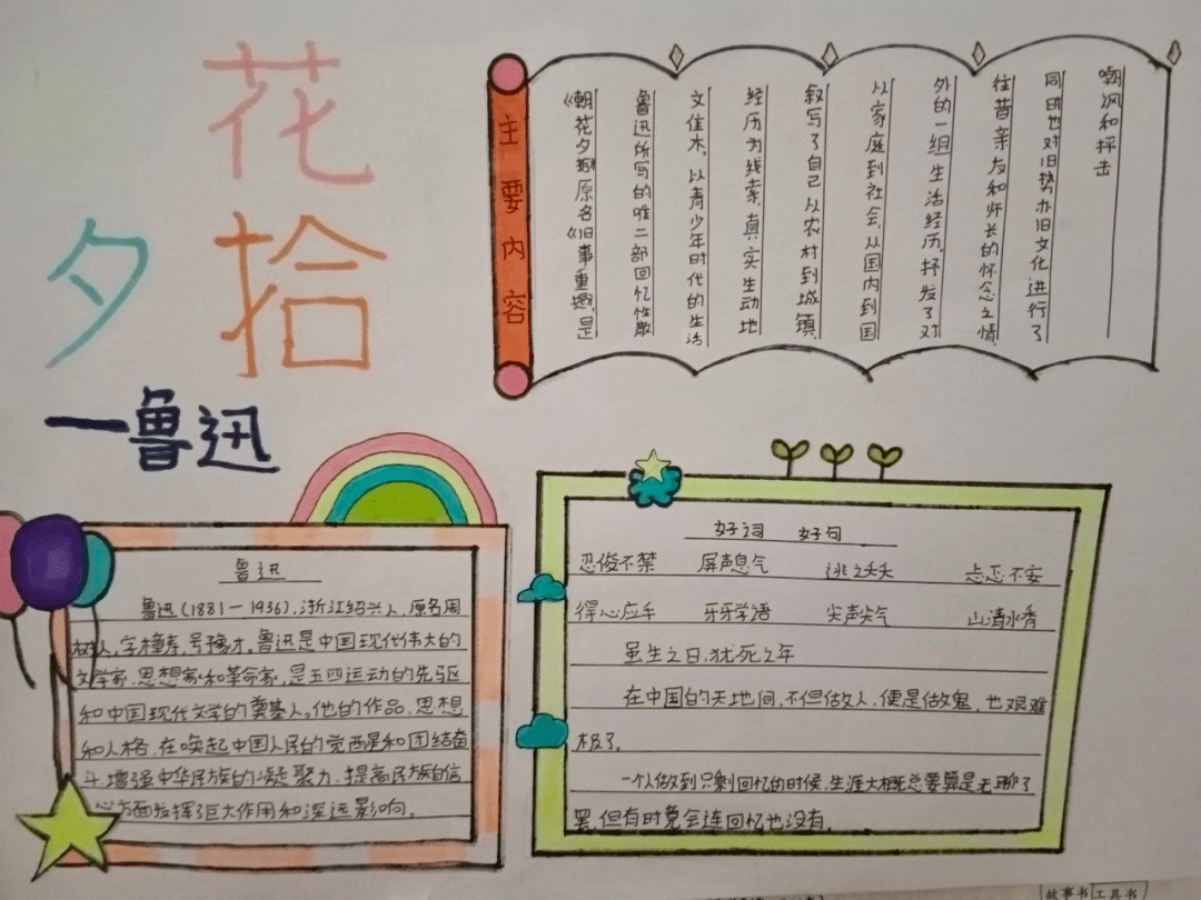 走近鲁迅手抄报简单图片