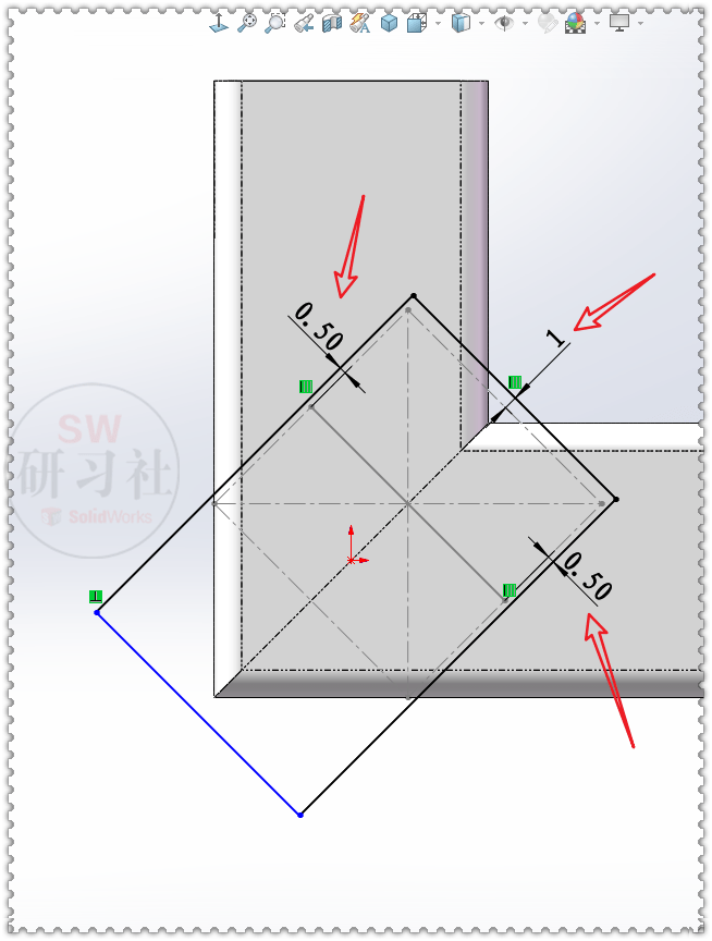 用solidworks画一根可以扣合的方管,再把它展开_边线_圆角_重合