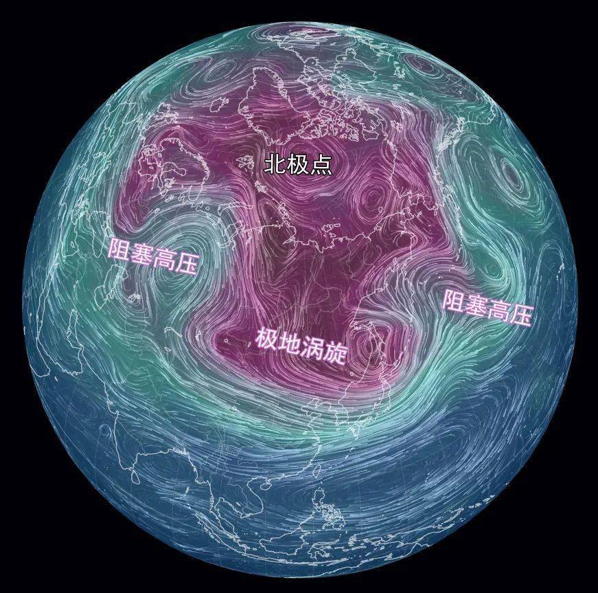 阻塞高压因此不断分裂出冷空气南下影响我国而且位置更靠近我国北方和