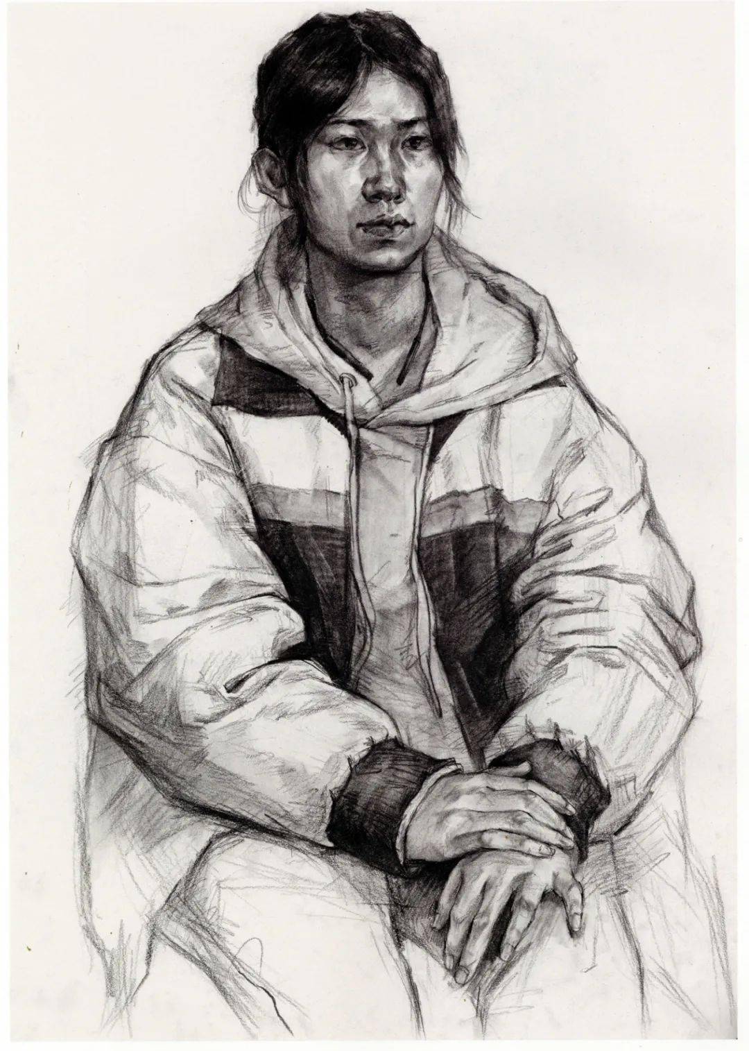 2021届国美校考高分卷,素描半身像写生堪称一绝!_声明_网络_素材