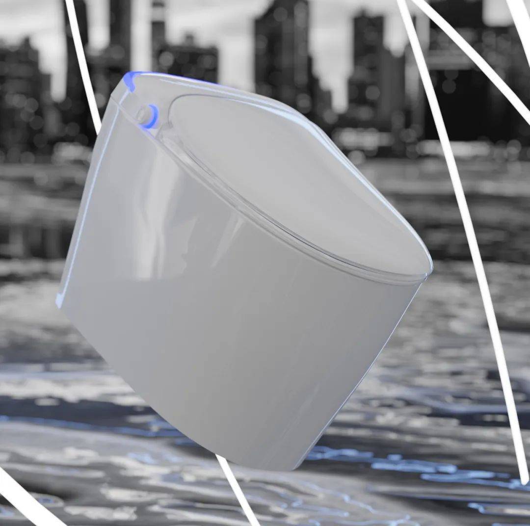 led氛围灯的衬托,纯e时代太空舱智能马桶,盖板选用航空晶透特殊牧