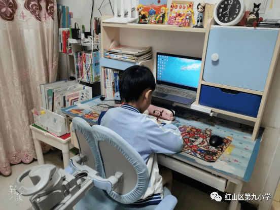 红山区第九小学最美书桌评比活动_粉色_书架_桌面