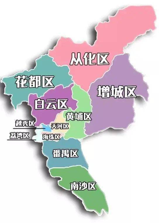 图片:广州市各区分布图源:百度图片从地图上看,学校数量较多的黄埔区