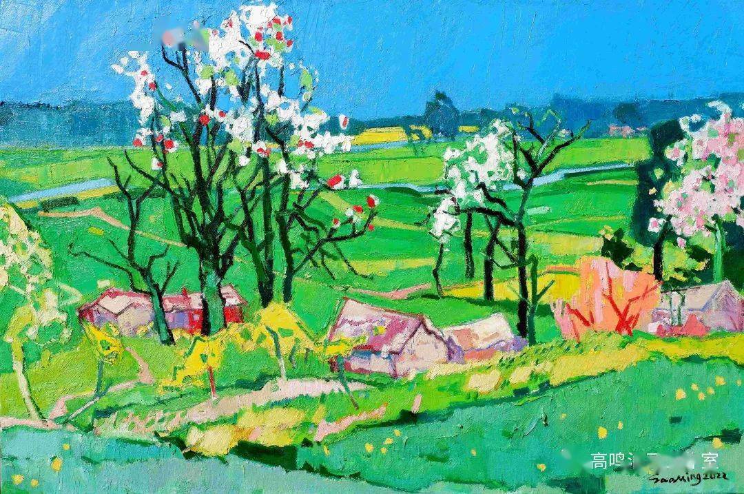 高鸣2022 油画60幅_cm_妃红_斜阳