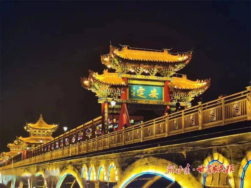 泾川县水泉寺泾河大桥夜景美如画_平凉_版权_网络