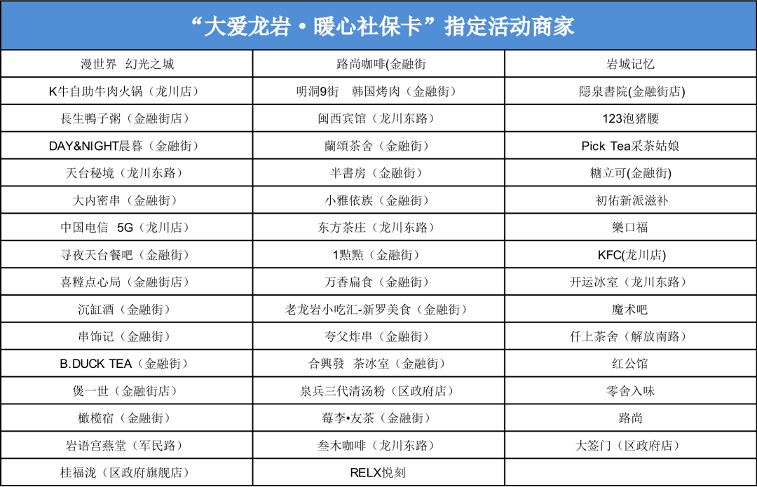 暖心社保卡惠民活动三 | 大爱龙岩专区，助老惠民在动作！