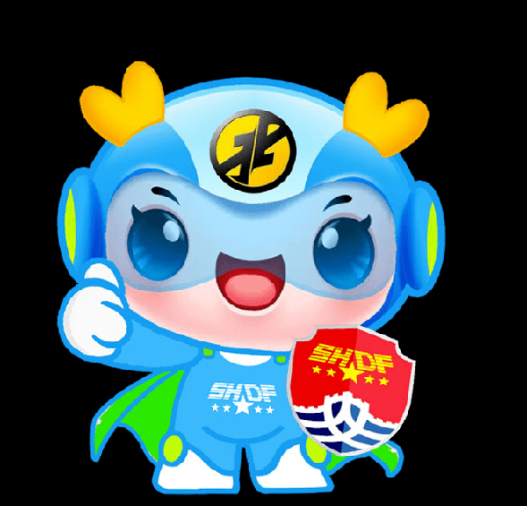 将扫黄打非logo设计成盾牌,赋予吉祥物坚定,正义.