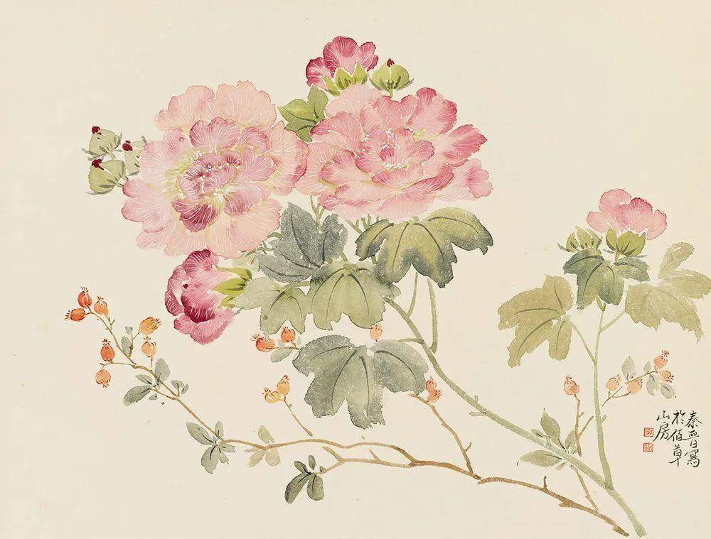 花间集——宋秦晋没骨花卉_绘画_作品_国画