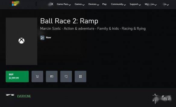 Xbox商铺上架一款滚球竞速小游戏 售价高达2000美圆！