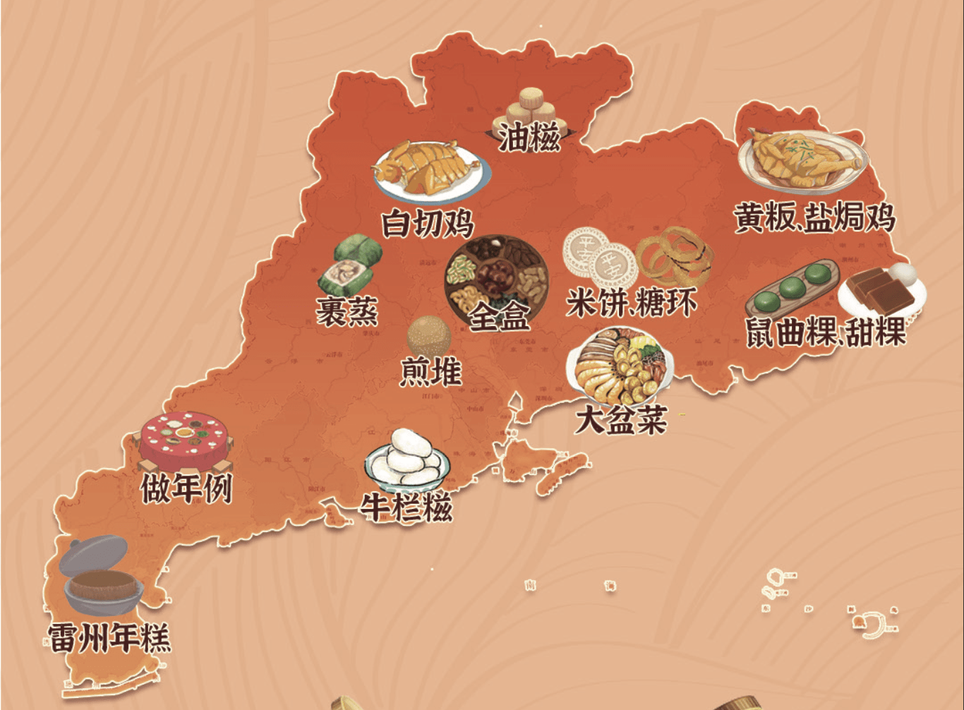 潮州美食地图手绘图片