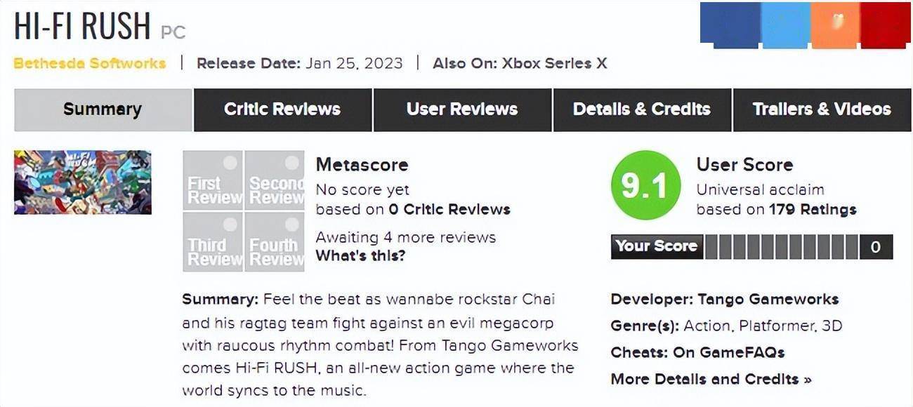 hi fi rush xbox metacritic