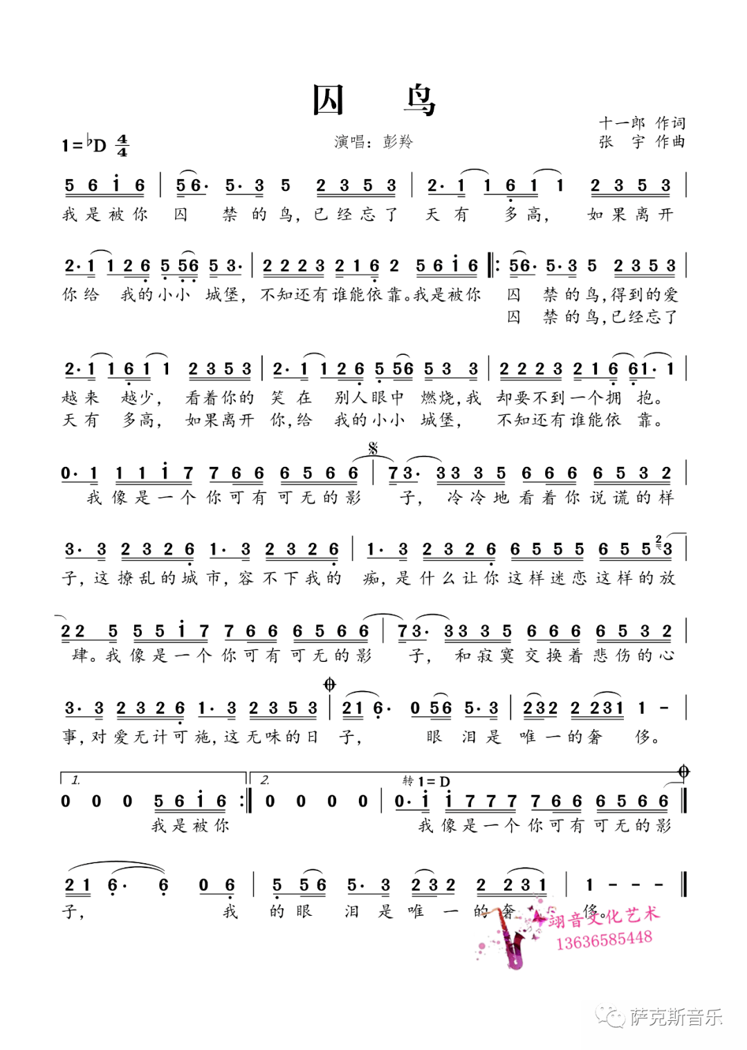 【囚鸟】旋律优美,如泣如诉(萨克斯唯美音乐)_张宇_影子_眼泪