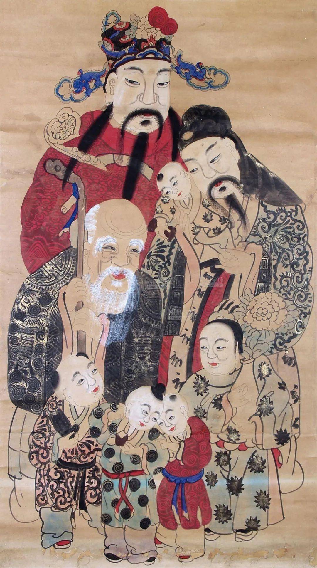 国画福禄寿三星,好运伴你一整年!_民间_寿星_象征