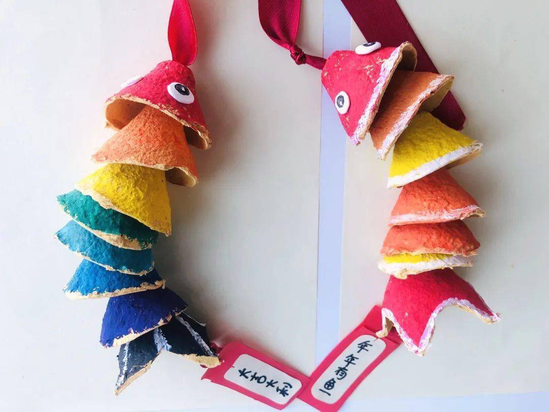 【阅享寒假】年年有"鱼",鸡蛋托变身新年挂饰_玉皇大帝_龙王_鱼身和