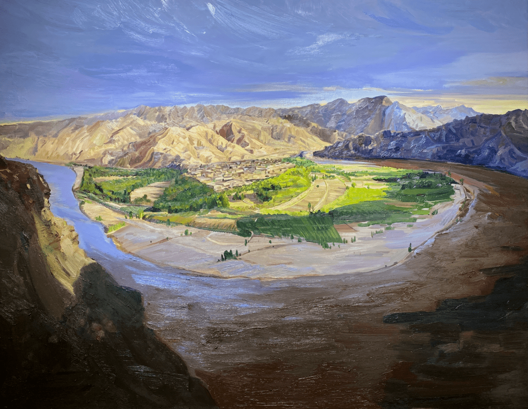 李文 《天下黄河之南长滩》 160×180cm马飞龙 《丰年图》 130×130cm