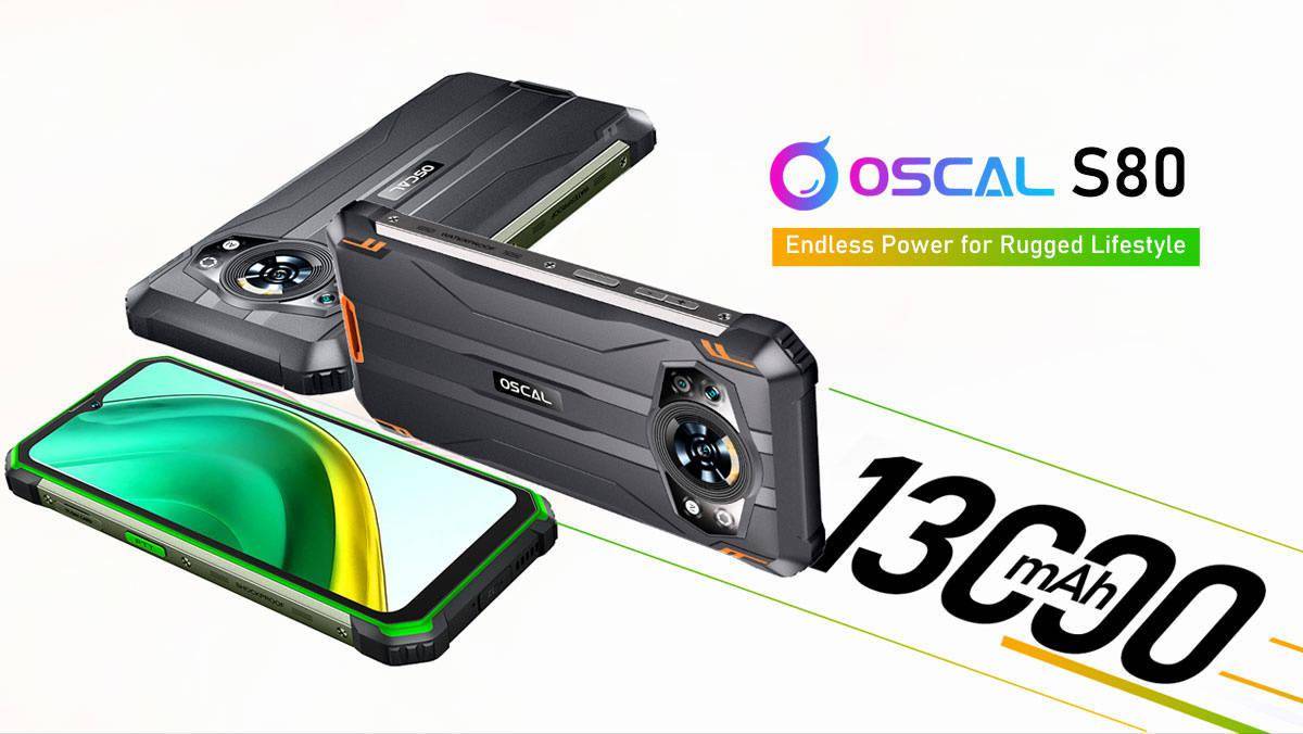 国产品牌 Oscal S80 三防手机，配备 13000 mAh 大电池 